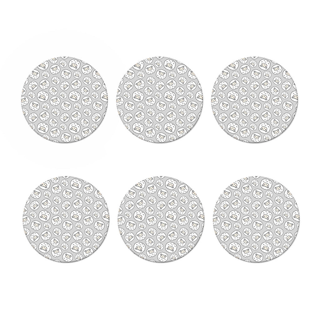 Kawaii Sheep Pattern Print Coaster Set