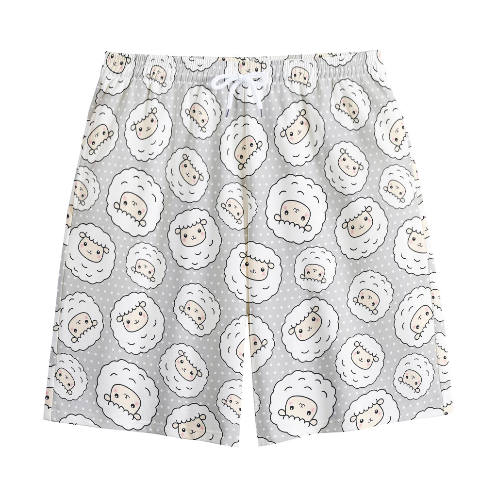 Kawaii Sheep Pattern Print Cotton Shorts