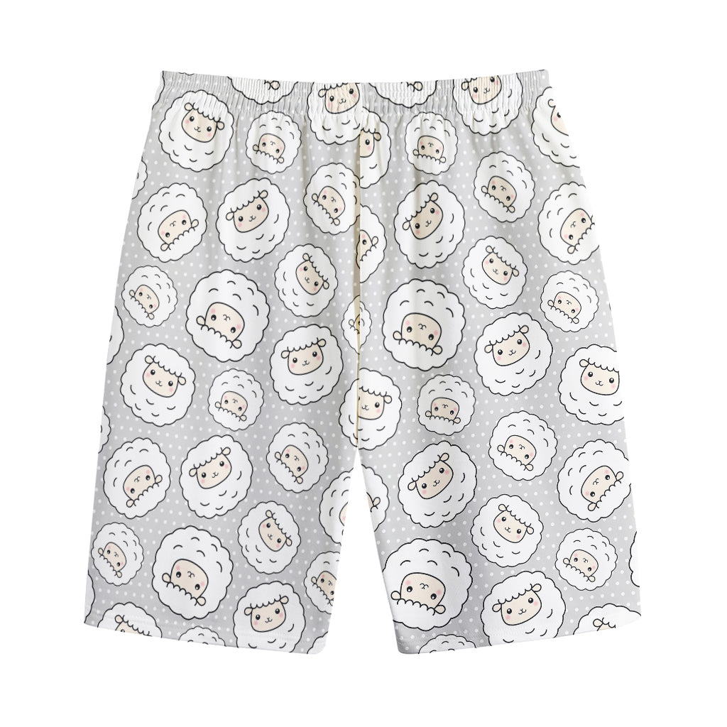 Kawaii Sheep Pattern Print Cotton Shorts