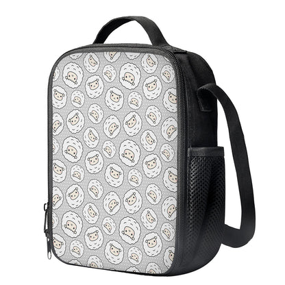 Kawaii Sheep Pattern Print Crossbody Lunch Bag