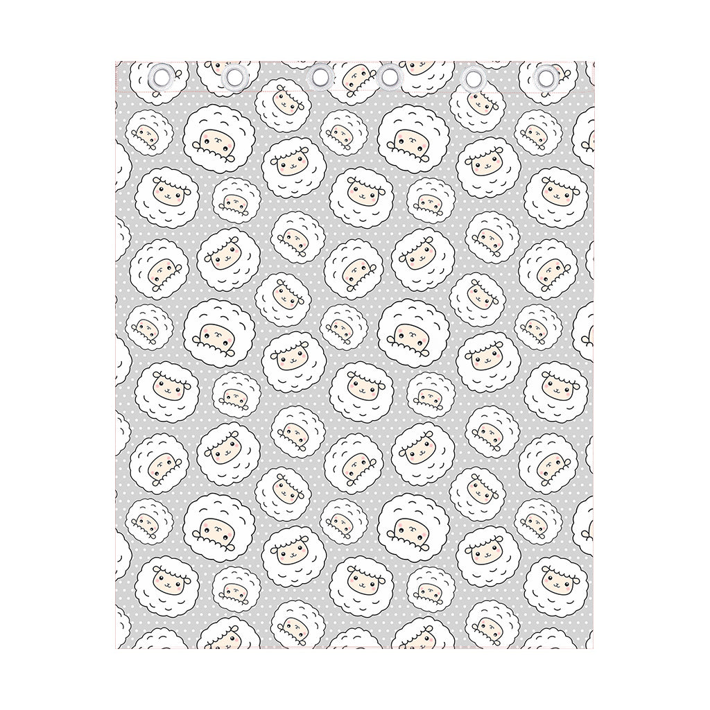 Kawaii Sheep Pattern Print Curtain