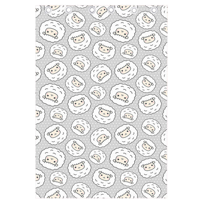 Kawaii Sheep Pattern Print Curtain