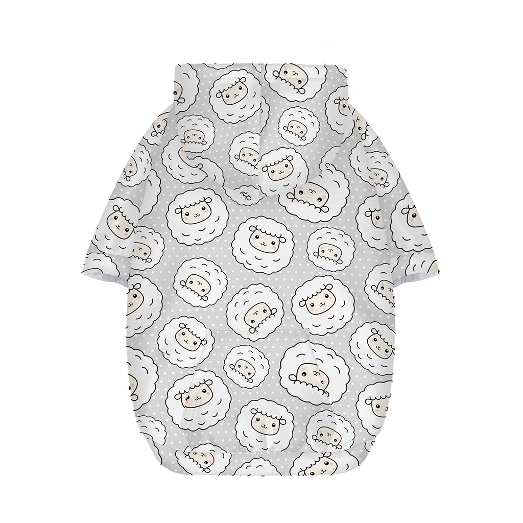 Kawaii Sheep Pattern Print Dog Zip Up Hoodie