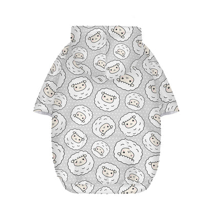 Kawaii Sheep Pattern Print Dog Zip Up Hoodie