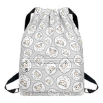 Kawaii Sheep Pattern Print Drawstring Backpack