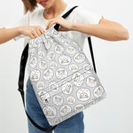Kawaii Sheep Pattern Print Drawstring Backpack