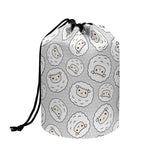 Kawaii Sheep Pattern Print Drawstring Makeup Bag