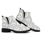 Kawaii Sheep Pattern Print Flat Ankle Boots