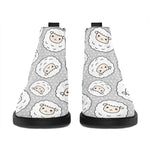 Kawaii Sheep Pattern Print Flat Ankle Boots