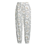 Kawaii Sheep Pattern Print Fleece Lined Knit Pants