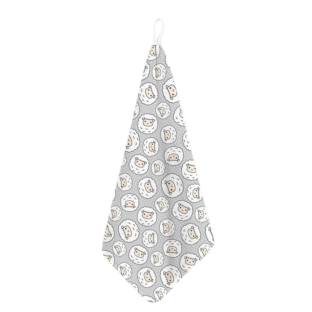Kawaii Sheep Pattern Print Hand Towel