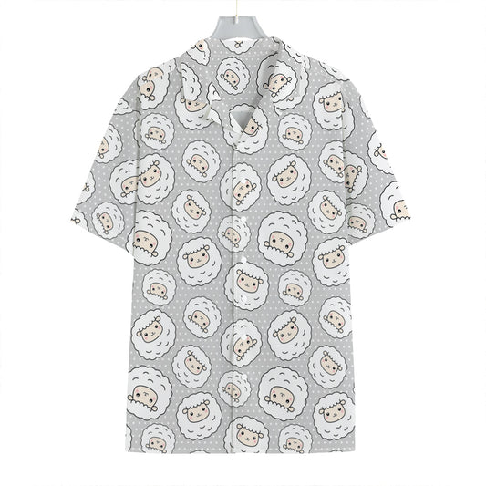 Kawaii Sheep Pattern Print Hawaiian Shirt