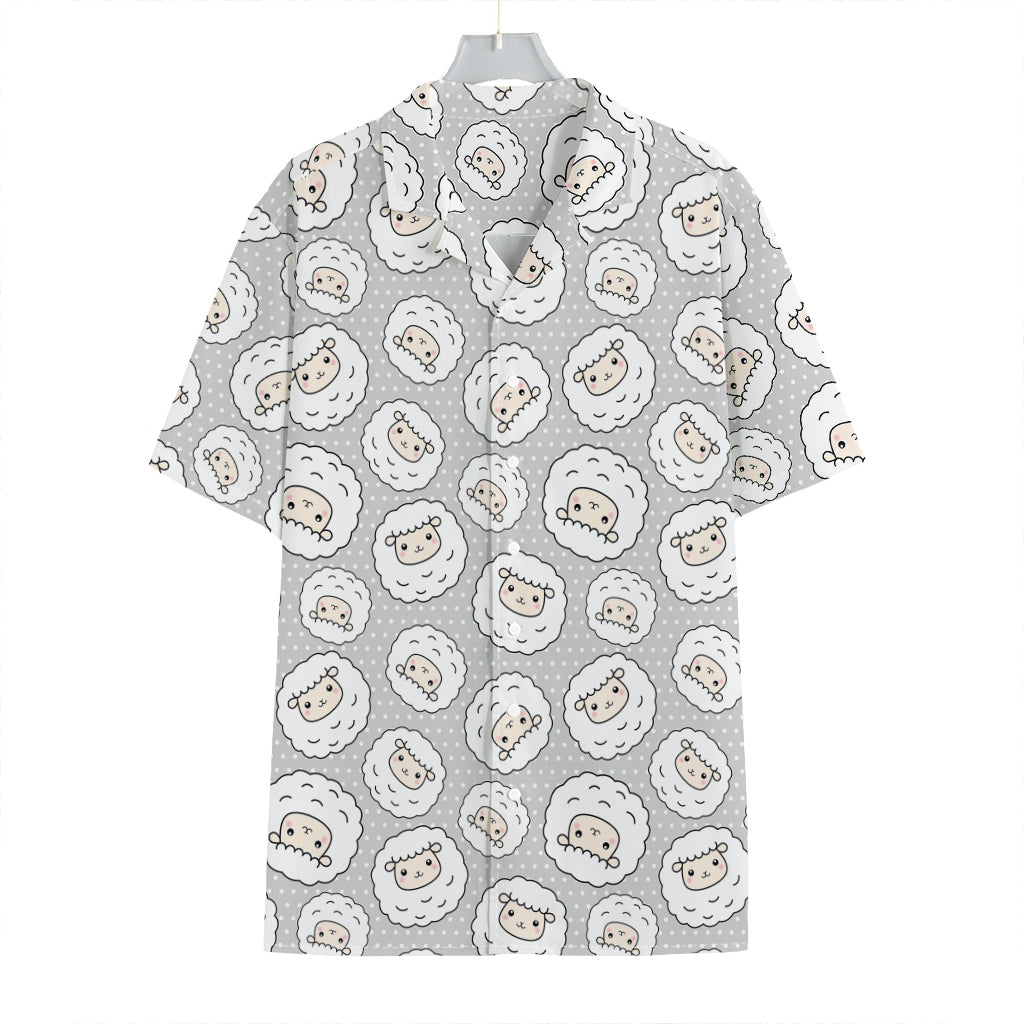 Kawaii Sheep Pattern Print Hawaiian Shirt