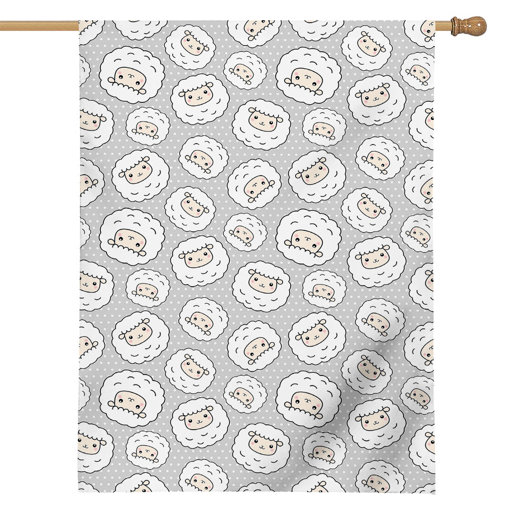 Kawaii Sheep Pattern Print House Flag