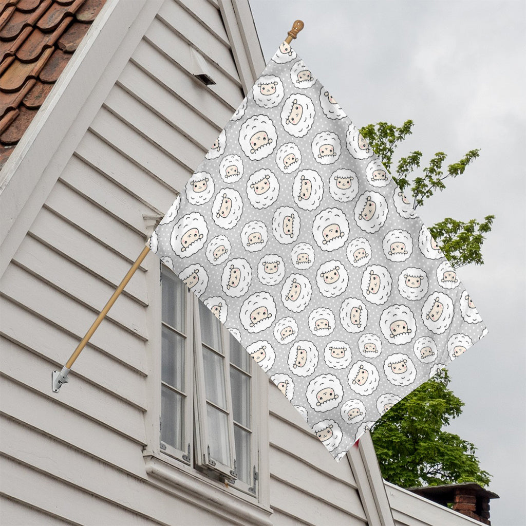 Kawaii Sheep Pattern Print House Flag