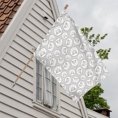 Kawaii Sheep Pattern Print House Flag