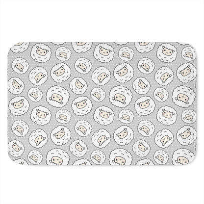 Kawaii Sheep Pattern Print Indoor Door Mat