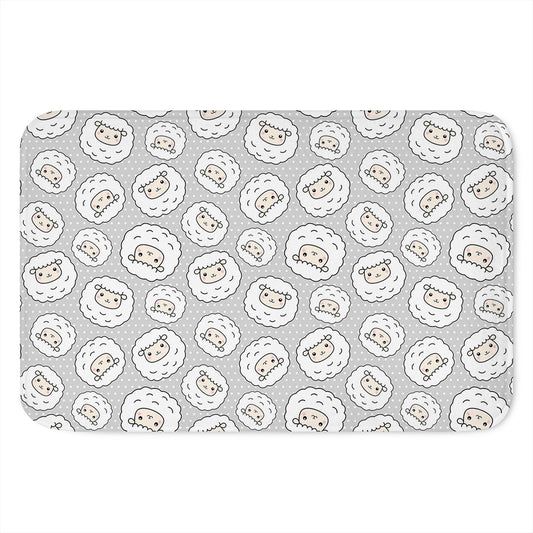 Kawaii Sheep Pattern Print Indoor Door Mat
