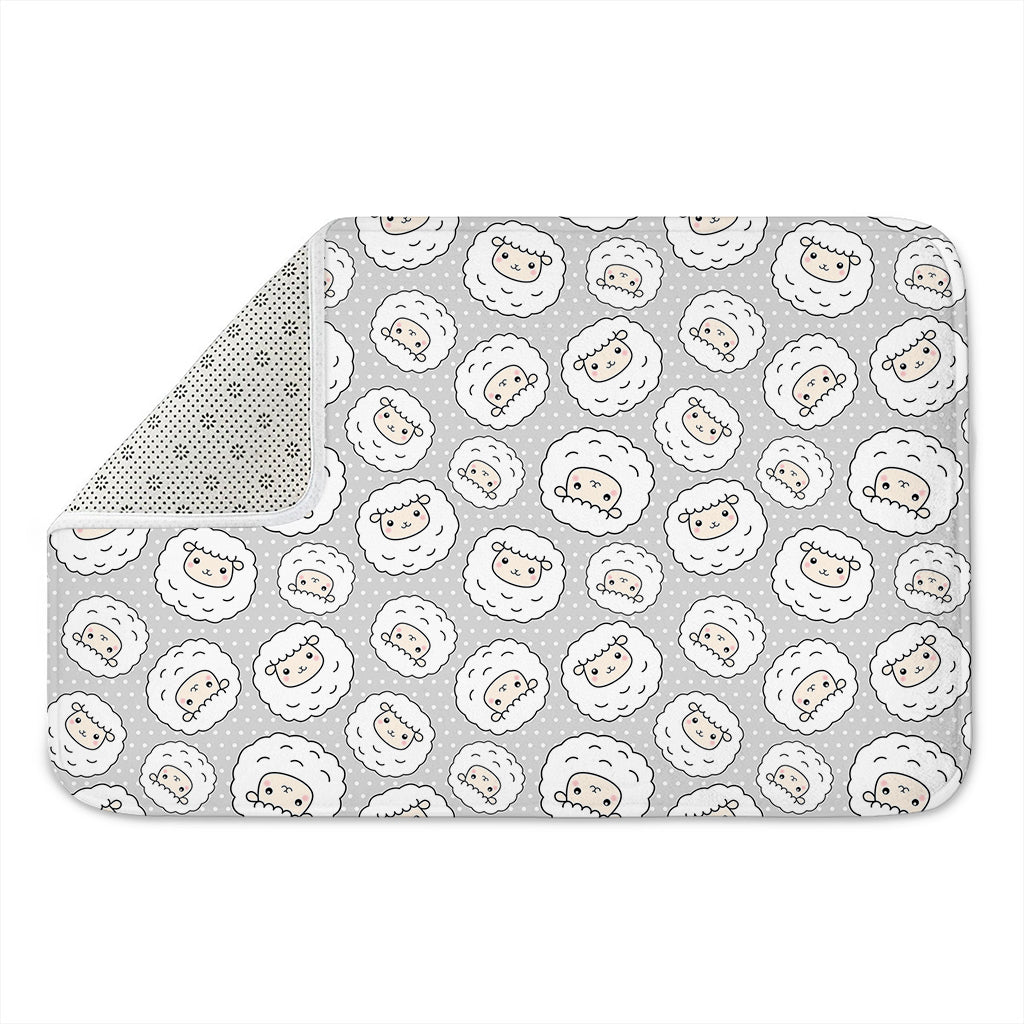 Kawaii Sheep Pattern Print Indoor Door Mat