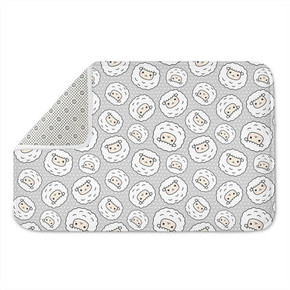 Kawaii Sheep Pattern Print Indoor Door Mat