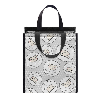 Kawaii Sheep Pattern Print Insulated Lunch Tote