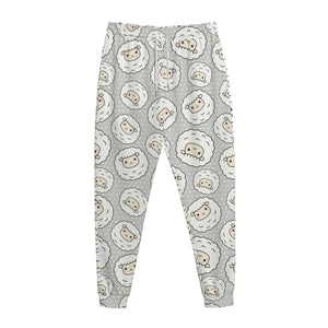 Kawaii Sheep Pattern Print Jogger Pants