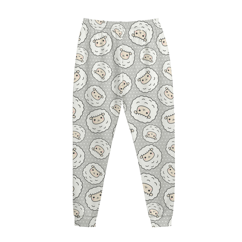 Kawaii Sheep Pattern Print Jogger Pants