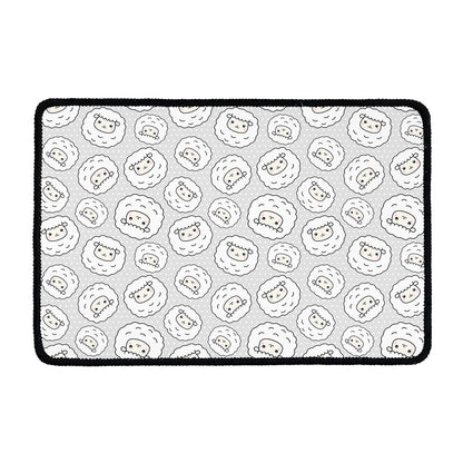 Kawaii Sheep Pattern Print Kitchen Mat