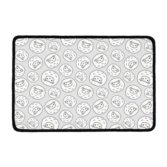 Kawaii Sheep Pattern Print Kitchen Mat