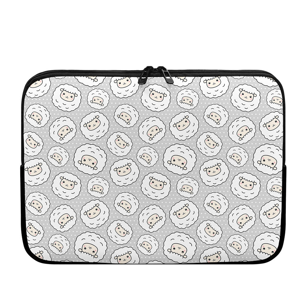 Kawaii Sheep Pattern Print Laptop Sleeve