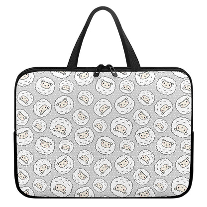 Kawaii Sheep Pattern Print Laptop Sleeve With Handle