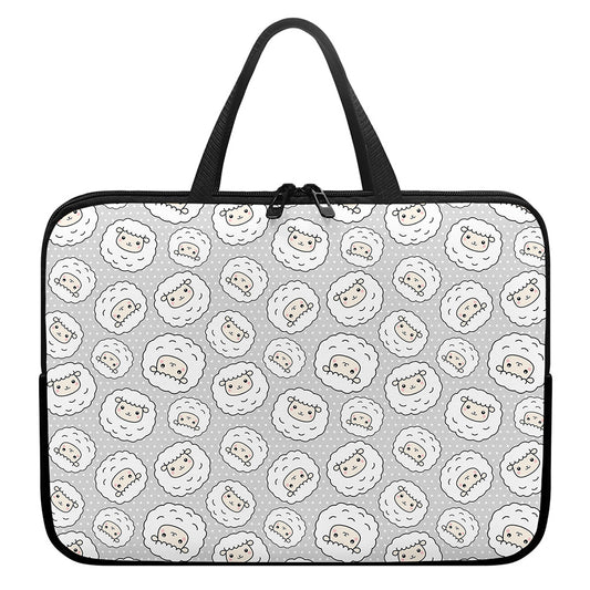 Kawaii Sheep Pattern Print Laptop Sleeve With Handle