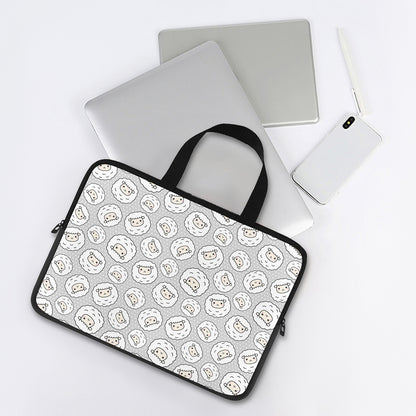 Kawaii Sheep Pattern Print Laptop Sleeve With Handle