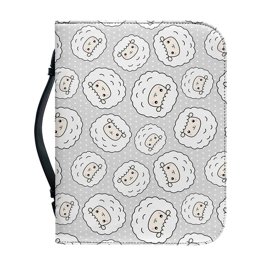 Kawaii Sheep Pattern Print Leather Bible Cover