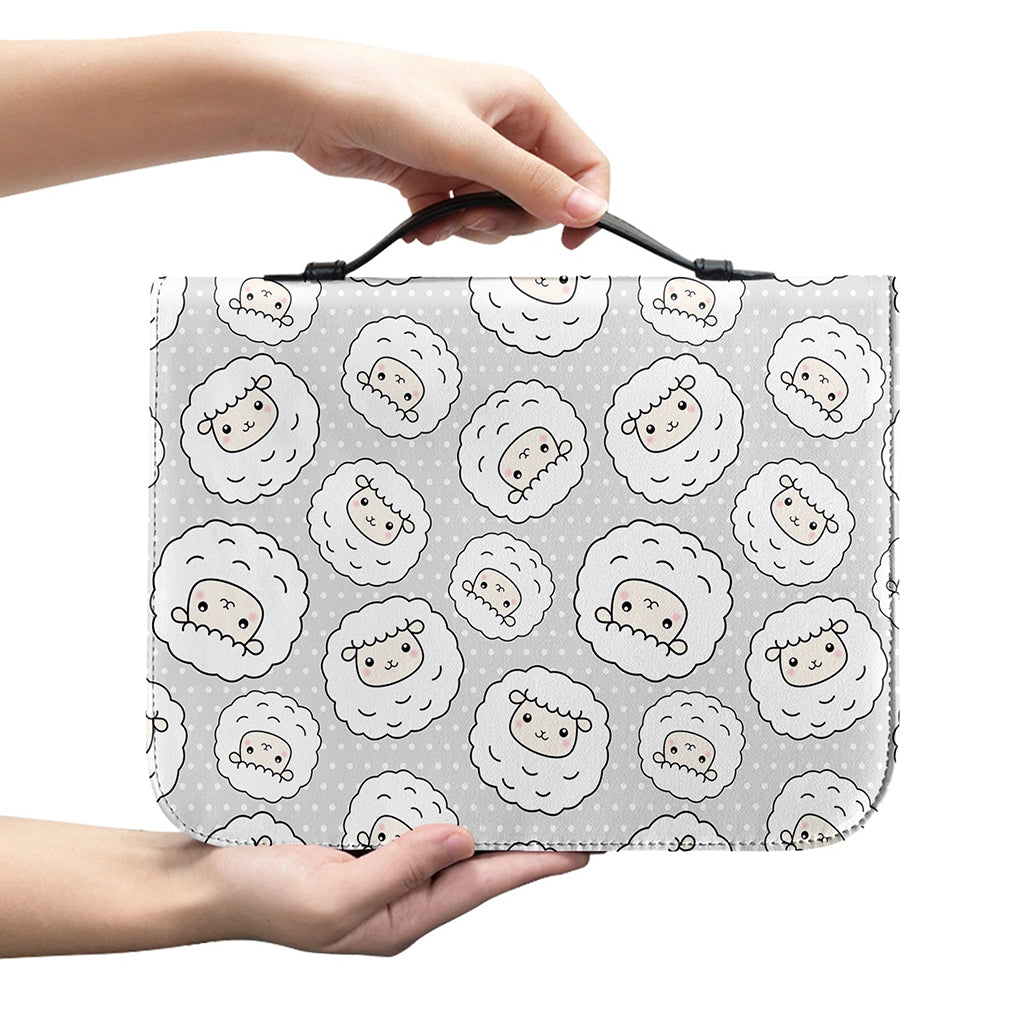 Kawaii Sheep Pattern Print Leather Bible Cover