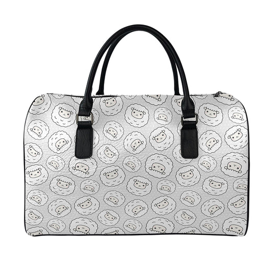 Kawaii Sheep Pattern Print Leather Duffle Bag