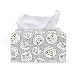 Kawaii Sheep Pattern Print Leather Tissue Box Cover