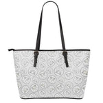Kawaii Sheep Pattern Print Leather Tote Bag