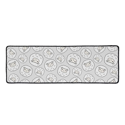 Kawaii Sheep Pattern Print Long Kitchen Mat