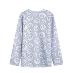 Kawaii Sheep Pattern Print Long Sleeve Short Coat