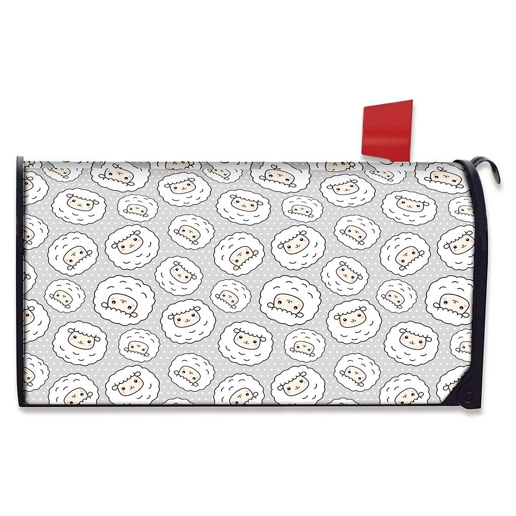 Kawaii Sheep Pattern Print Mailbox Cover