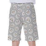 Kawaii Sheep Pattern Print Men's Beach Shorts