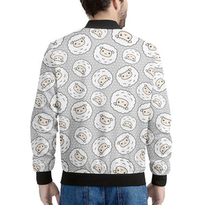 Kawaii Sheep Pattern Print Men's Bomber Jacket