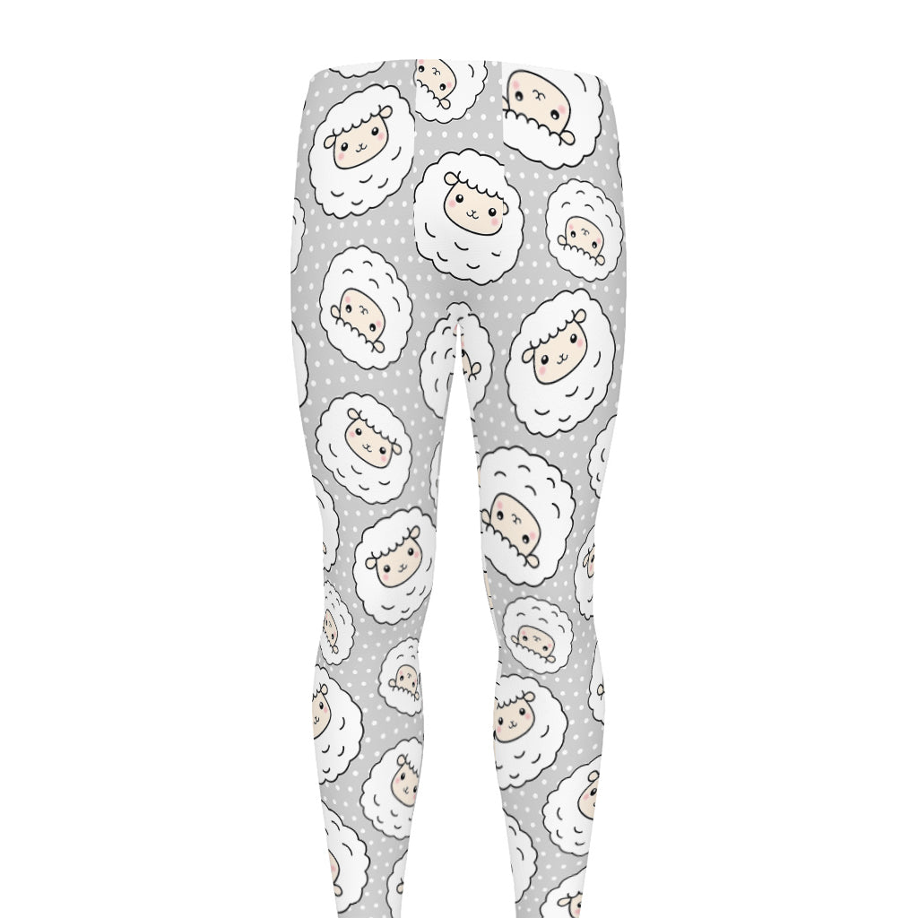 Kawaii Sheep Pattern Print Men's leggings