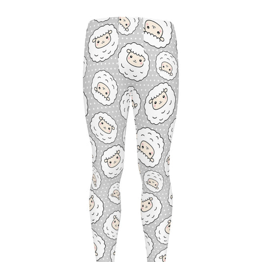 Kawaii Sheep Pattern Print Men's leggings