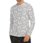 Kawaii Sheep Pattern Print Men's Long Sleeve Rash Guard
