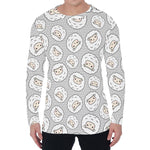 Kawaii Sheep Pattern Print Men's Long Sleeve T-Shirt