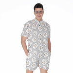 Kawaii Sheep Pattern Print Men's Rompers