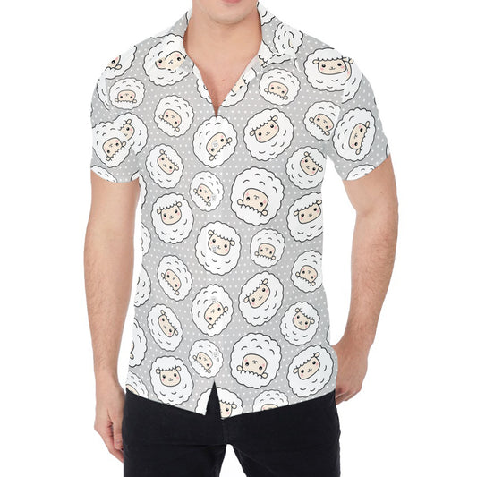 Kawaii Sheep Pattern Print Men's Shirt