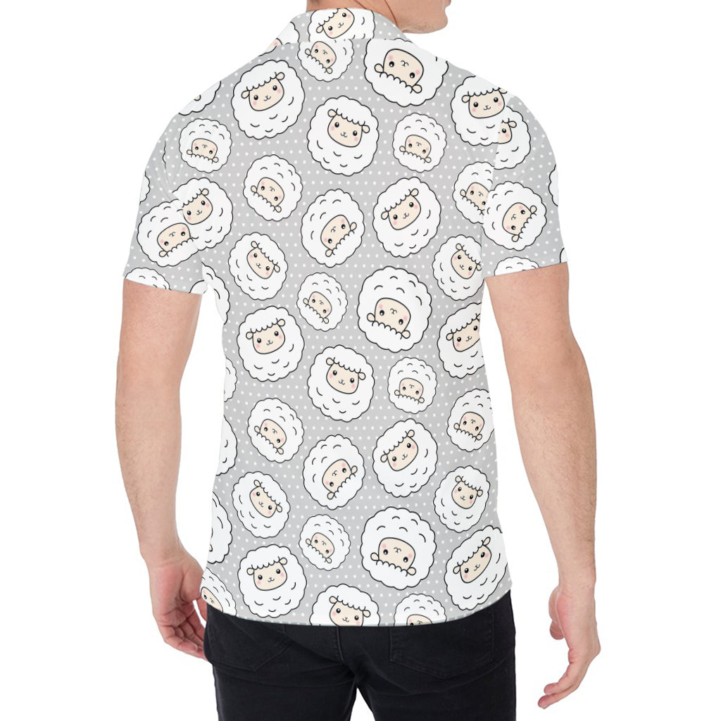 Kawaii Sheep Pattern Print Men's Shirt